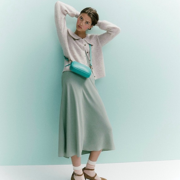 SOLD Madewell Pointelle Collar Sweater Alpaca Wool Cardigan Sweater Cream Large - Picture 3 of 8